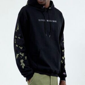 Civil Regime Champion - Black Rose Hoodie